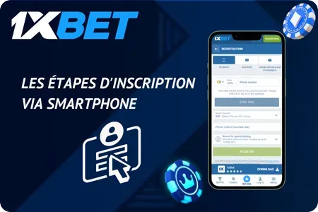 Étapes pour s'inscrire sur 1xBet via un smartphone