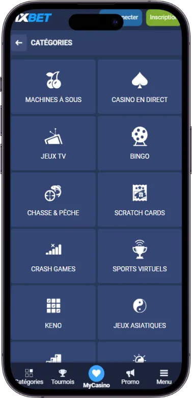 1xbet categories