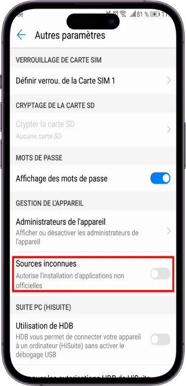 Autorisation installation 1xbet