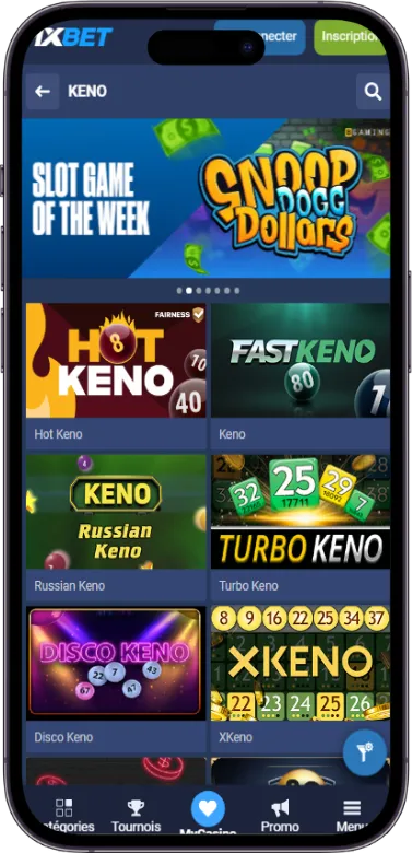 keno sur 1xbet